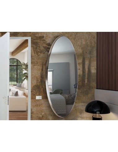 Espejo de pared ovalado plata 119580...